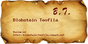 Blobstein Teofila névjegykártya